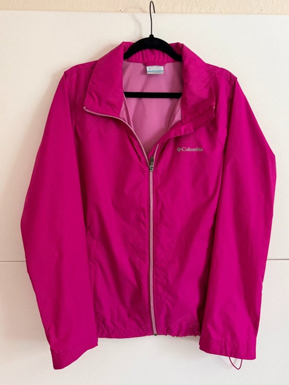 Columbia Womens Pink Switchback III Hooded Zip Windbreaker Rain Jacket Size L